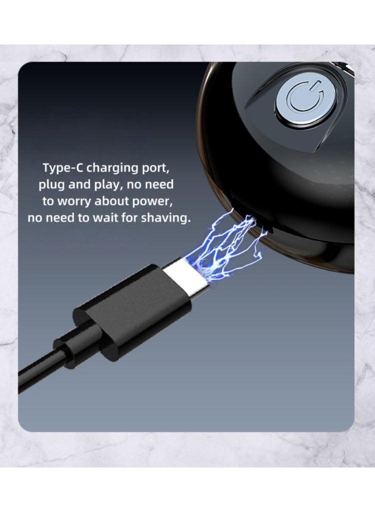 ماكينة حلاقة كهربائية صغيرة محمولة للرجال جديدة تمامًا مزودة بشاشة رقمية وماكينة حلاقة كهربائية للسيارة صغيرة (أسود) - Image 4