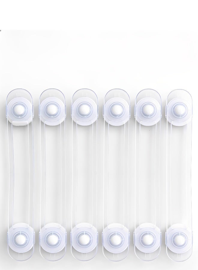 6 Pieces Child Safety Strap Locks Baby Proof Cabinets Drawers Fridge Toilet and Trash Cans with Strong Adhesive Childproof Locks - Image 2