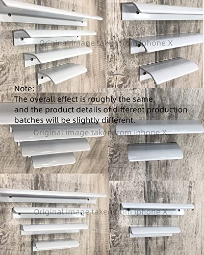Tsnamay 10Pcs 5.9" White Arc Surface Pull,White Edge Pulls Furniture Drawer Handles Hidden Cabinet Handle,Hole Dia.5.04"/128mm - Image 5