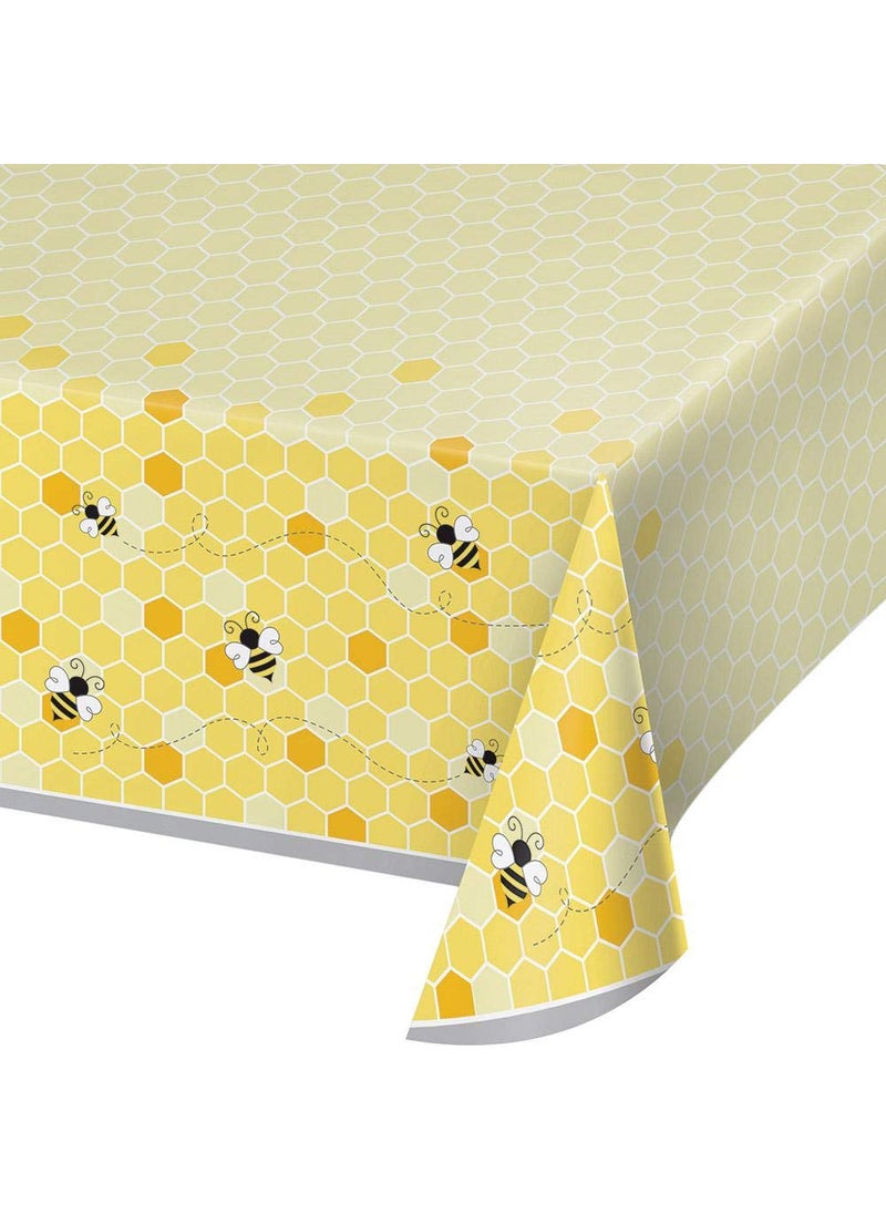 CREATIVE CONVERTING Creative Converting Bumblebee Baby Plastic Tablecloth 54 x 102 MultiColor 