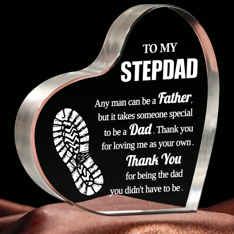 Milcier Step Dad Gifts  Bonus Dad Gifts from Daughter Son  3.9 inch Acrylic Keepsake  Best Gifts for Stepdad  Chritmas Gifts for Strp Dad Bonus Dad - Image 1