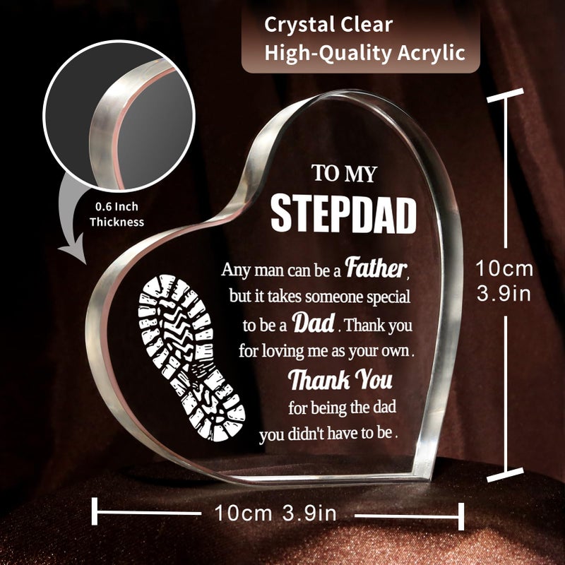 Milcier Step Dad Gifts  Bonus Dad Gifts from Daughter Son  3.9 inch Acrylic Keepsake  Best Gifts for Stepdad  Chritmas Gifts for Strp Dad Bonus Dad - Image 3