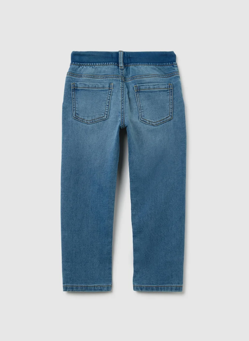 او في اس جينز أوفيس كيدز أزرق قطن مطاطي