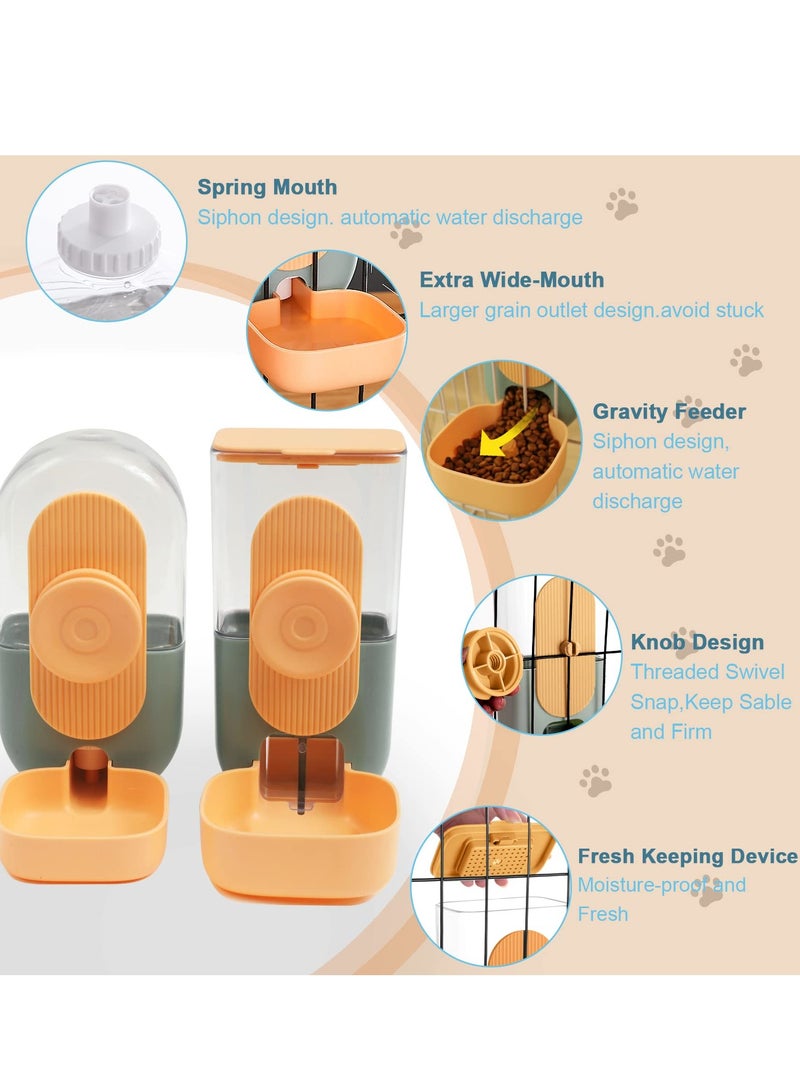 SOLARAE Hanging Automatic Food Water Dispenser, 35oz Auto Gravity Rabbit Feeder and Waterer Set,Cage Pet Hanging Self Dispenser Feeder for Rabbit Chinchilla Hedgehog Guinea Pig Ferret Kitty Puppy - Image 2