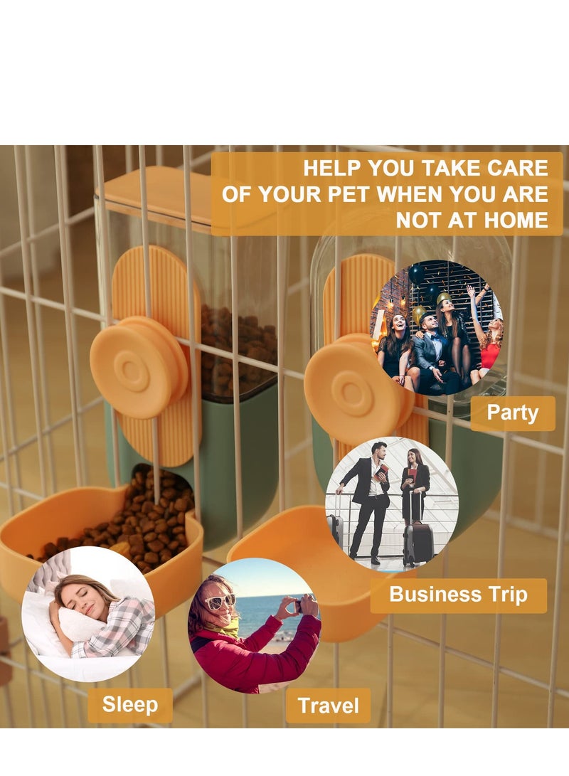 SOLARAE Hanging Automatic Food Water Dispenser, 35oz Auto Gravity Rabbit Feeder and Waterer Set,Cage Pet Hanging Self Dispenser Feeder for Rabbit Chinchilla Hedgehog Guinea Pig Ferret Kitty Puppy - Image 5