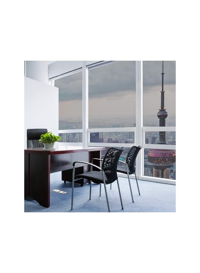 The Bros Window Film One Way Mirror Film Daytime Privacy Static Non-Adhesive Decorative Heat Control Anti UV Window Tint for Home and Office, Silver 35.4" x 78.7" - Image 3
