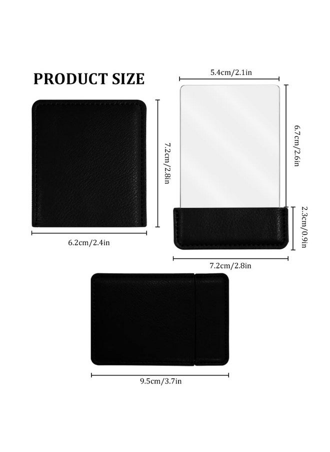 BangBoom - Portable Travel Mirror With Protective Cover Stainless Steel Mirror Compact Ultra Thin Rectangle Makeup Vanity Mirror Small Handheld Mirror For Women Girl Purses Pocket (Black) - Image 1