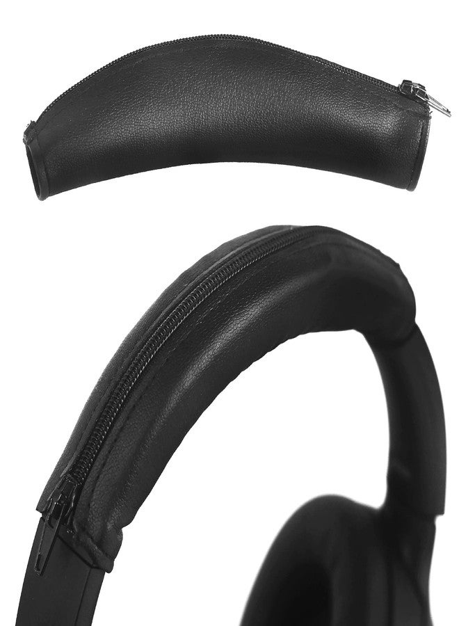 Adhiper Headband Cover for Anker Soundcore Q45, Q30, Q35, Q20, Q10 Headphones, Protein Leather Zippered Headband Cover for Sony WH-1000XM4, WH-1000XM3, WH-XB910N, WH-XB900N Headphones (Black) - Image 1