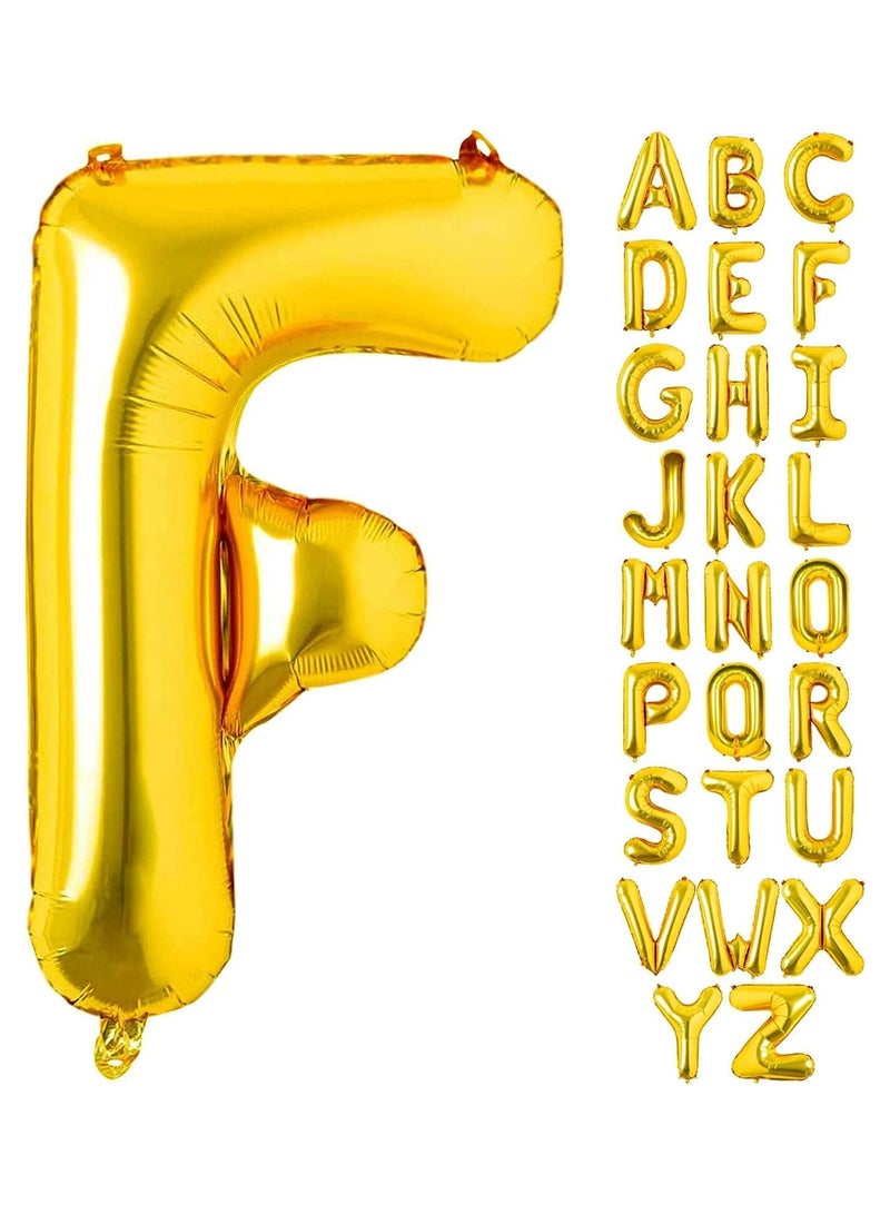 جولد إيدج بالونات هيليوم من رقائق معدنية على شكل حرف F ذهبي عملاق مقاس 32 بوصة، بالون مايلر كبير واحد، مستلزمات تزيين حفلات أعياد الميلاد وحفلات استقبال المولود (ذهبي F) - Image 4