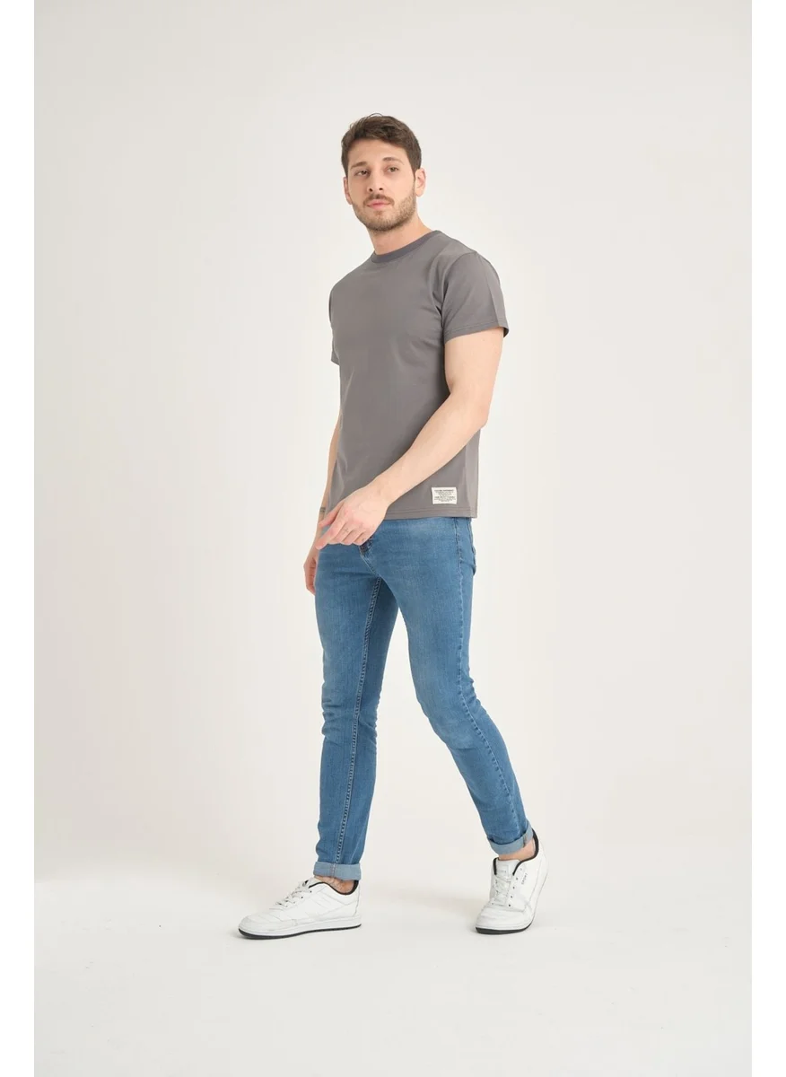 Four Man Men's Cotton Standard Cut Solid Color Basic T-Shirt with Non-Wrinkle Fabric Feature