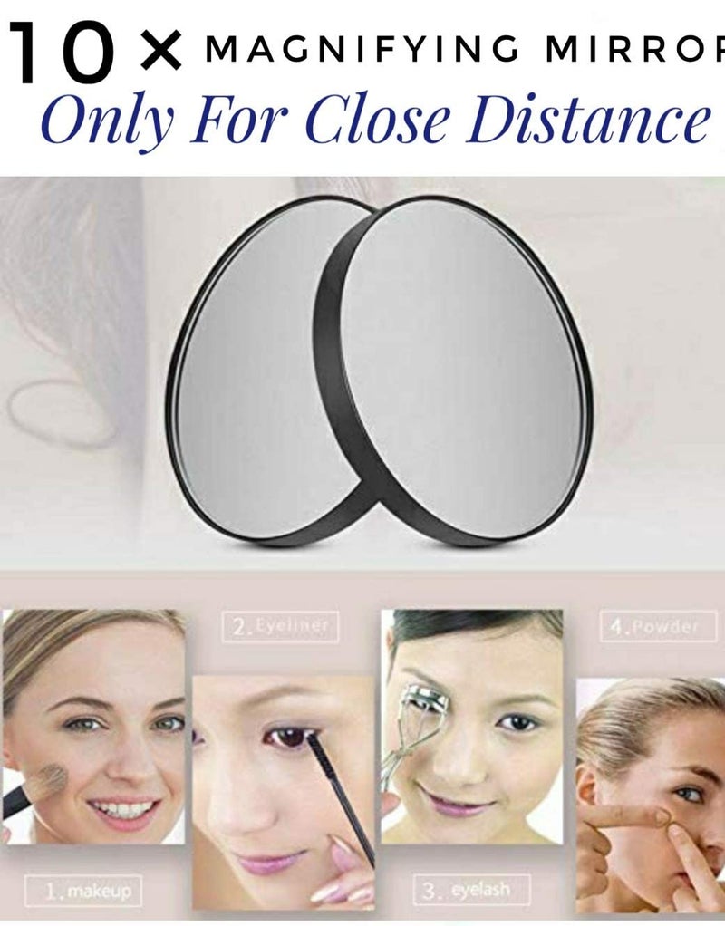 Stavae Stavae 10x Magnifying Mirror Easy Mounting 10x Magnifying Mirror with Suction Cups Magnifying Makeup Mirror for Men Women Travel Stick on Shower Mirror Multi Color - Image 2