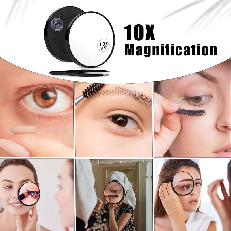 Stavae Stavae 10x Magnifying Mirror Easy Mounting 10x Magnifying Mirror with Suction Cups Magnifying Makeup Mirror for Men Women Travel Stick on Shower Mirror Multi Color - Image 5