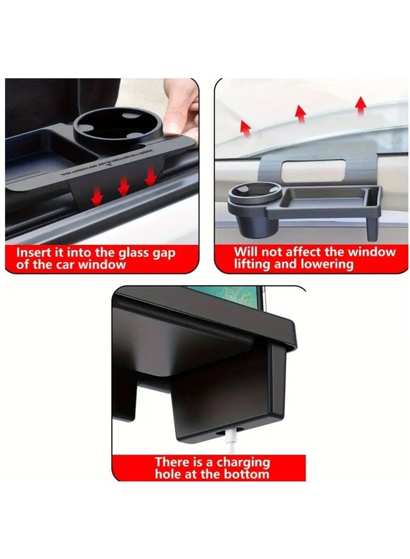 Arabest Premium Multifunctional Car Accessory Organizer - Spacious Storage Rack with Cup Holder for Drinks, Phone, Accessories - Vehicle Door Window Hanging Solution for Easy Access and Organization - Image 2