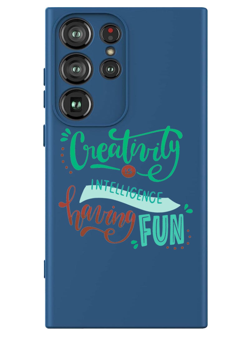 Theodor Protective Slim Fit Case Liquid Silicone Cover with Full Body Protection Anti-Scratch Shockproof Case For Samsung Galaxy S24 Ultra (Blue) - Creativirty is Intelligence having Fun - Image 1