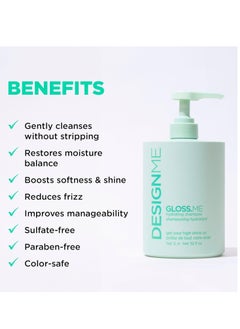 Design.ME GLOSS.ME Hydrating Shampoo by DESIGNME | Hemp & Argan Oil Shampoo Adds Softness & Shine | Straight, Wavy, or Curly Hair Shampoo | Sulfate-Free & Color-Safe Moisturizing Shampoo for Dry Hair, 32 Fl Oz  - Image 4