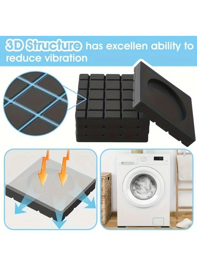 4pcs Anti Vibration Rubber Pads For Washing Machine And Dryer Non Slip Grip Universal Fit Stabilizer Mats Durable Shock Absorbing Washer Foot Pads Noise Reduction Appliance Feet - Image 5