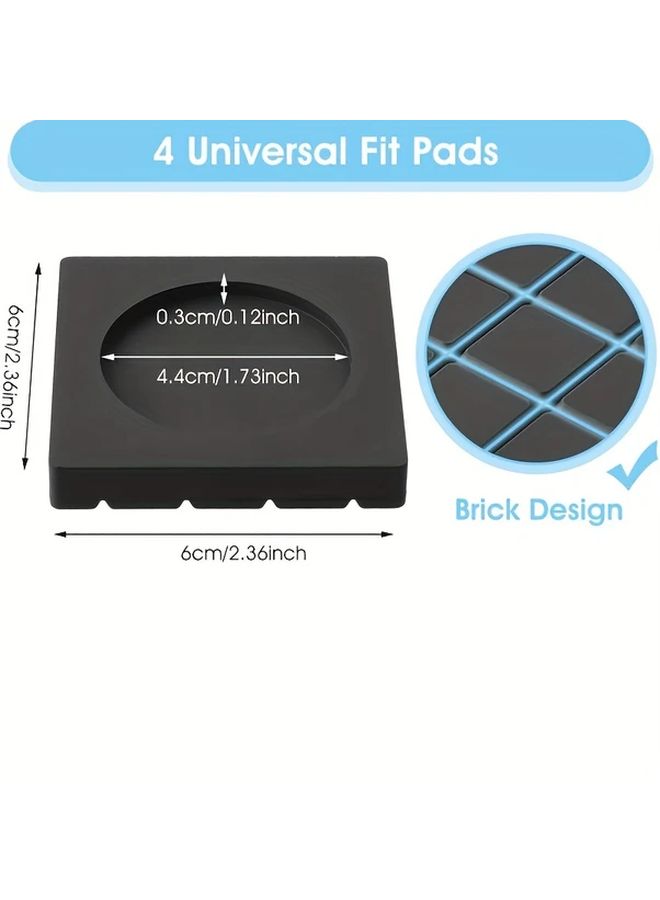 4pcs Anti Vibration Rubber Pads For Washing Machine And Dryer Non Slip Grip Universal Fit Stabilizer Mats Durable Shock Absorbing Washer Foot Pads Noise Reduction Appliance Feet - Image 2