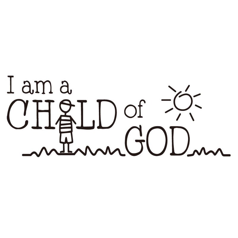 I am a Child of GOD  Carved Letters Vinyl Wall Decal Christian Quotes Art Home Dcor Motto for Kids Nursery Room Lettering Stickers Decoration