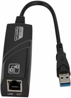 Generic USB Network Adopter 3.0 Gigabit RJ45 1000Mbps Ethernet LAN Wired Connector Switch Black Compatible with MacBook, PC, Windows, Chromebook, IOS, Stable Driver, Surface pro Linux, XPS, Ultrabook, Wii U 