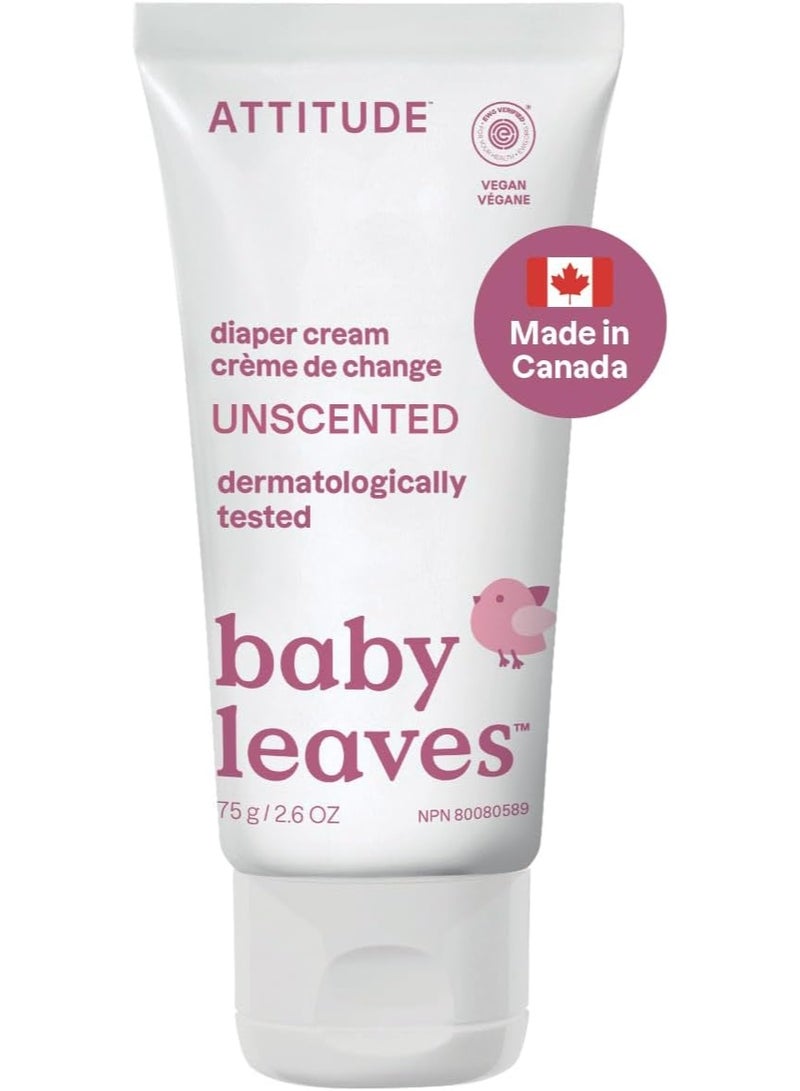 ATTITUDE Diaper Cream for Baby, Made in Canada, EWG Verified, Dermatologically Tested, Formulated with Zinc Oxide, Vegan, Unscented, 75 grams - Image 1