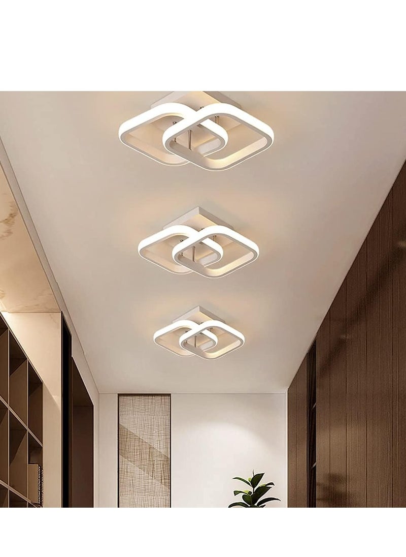 GUDOO Led Ceiling Light Fixture,4500K Modern Hallway Light fixtures Ceiling Lighting,White Square Close to Ceiling Lights for Bathroom Bedroom Kitchen Balcony Stair Small Ceiling Lamp  White three color  - Image 5