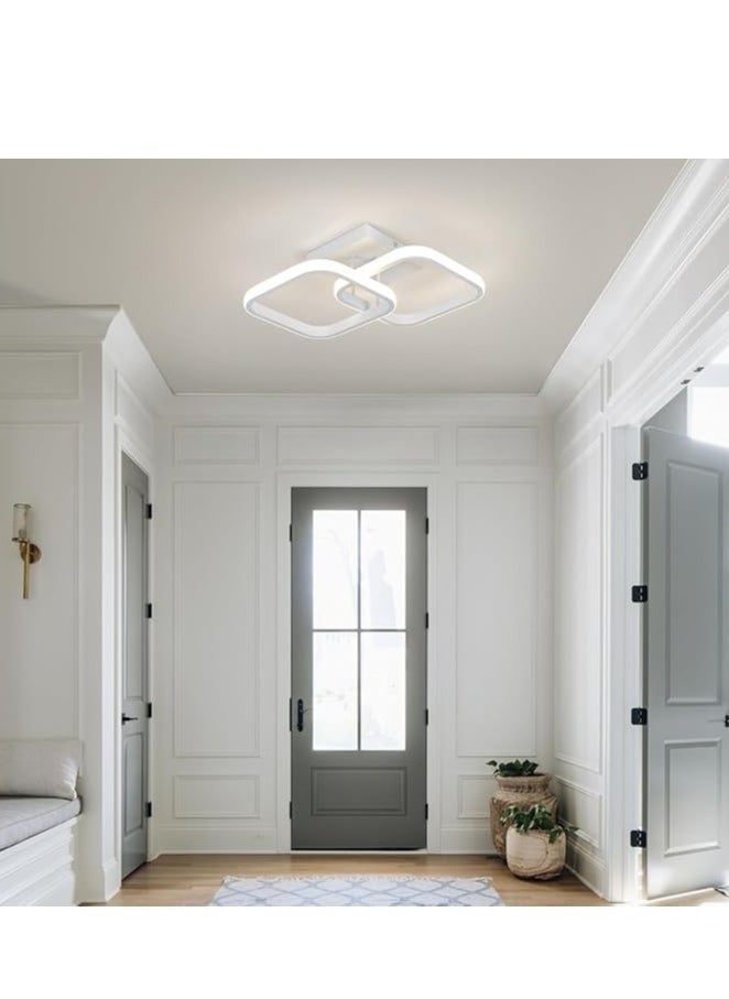 GUDOO Led Ceiling Light Fixture,4500K Modern Hallway Light fixtures Ceiling Lighting,White Square Close to Ceiling Lights for Bathroom Bedroom Kitchen Balcony Stair Small Ceiling Lamp  White three color  - Image 3