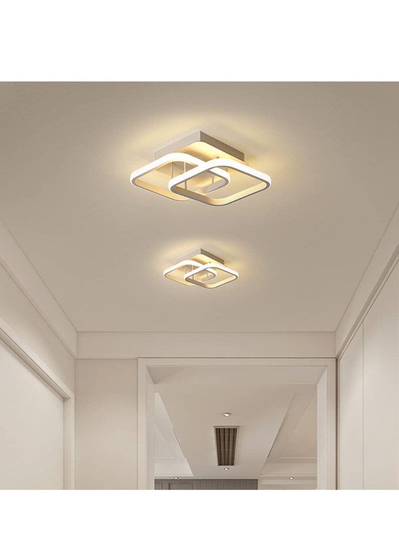 GUDOO Led Ceiling Light Fixture,4500K Modern Hallway Light fixtures Ceiling Lighting,White Square Close to Ceiling Lights for Bathroom Bedroom Kitchen Balcony Stair Small Ceiling Lamp  White three color  - Image 2