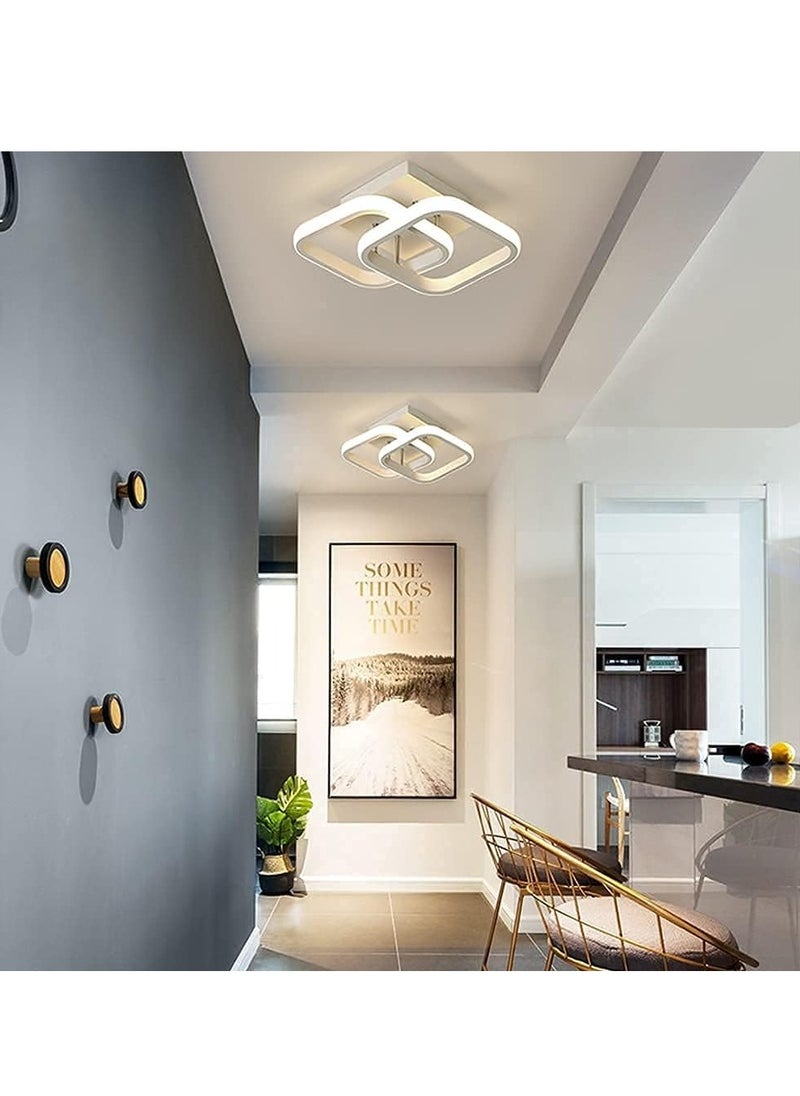GUDOO Led Ceiling Light Fixture,4500K Modern Hallway Light fixtures Ceiling Lighting,White Square Close to Ceiling Lights for Bathroom Bedroom Kitchen Balcony Stair Small Ceiling Lamp  White three color  - Image 4