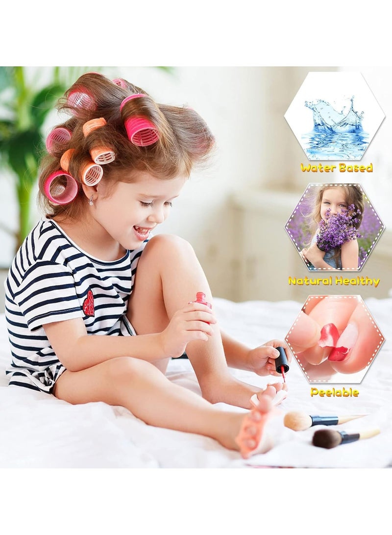 Mr. Penda Kids Nail Polish, 12 Colors Non-toxic Water Based Peel-Off Nail Polish Set with 3 Stickers, Non Toxic and Safe Nail Polish Set for Girls Ages 5+ for Parties, Birthday and Makeovers (12colors) - Image 3