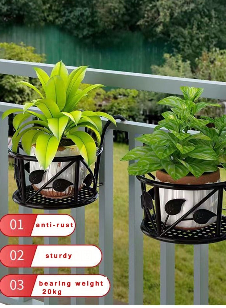 CityRiya-Long Plant Hangers Hanging Planter Basket Plant Holder Hanger Planter Rack Flower Pots Holder Stand Balcony Metal Railing Planter Holder Flower Basket for Indoor Outdoor  - Image 5