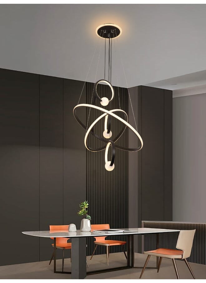Best Power Modern LED Acrylic and Rubber Chandelier 7049, 50W, Round Shape with 3 Spiral LED Pendant Lamps, 3 Lighting Levels, Adjustable Length 90 cm – Perfect for Living Rooms, Dining Rooms, and Bedrooms  - Image 1