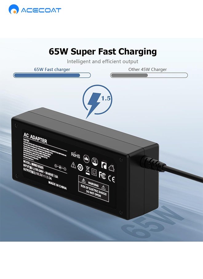 ايسكوت شاحن لابتوب 65 واط لاتش بي بافليون DV7/DV6/DV5/DV4/DM4 وبافليون G4/G6/G7/M6/G60/G61/G70/G72، واتش بي 2000 2000t، واليت بوك G1/G2/740/750/840/850/2540p/2560p/8460p/8560p، موصل مقاس 7.4×5.0 ملم، أسود  - Image 4