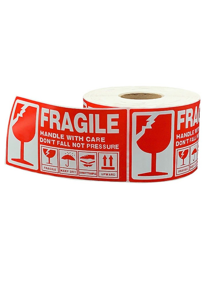 500 ملصق قابل للكسر للتعامل مع الزجاج المتحرك، ملصقات لاصقة دائمة قابلة للكسر (لفافة واحدة، 500 ملصق) - Image 1