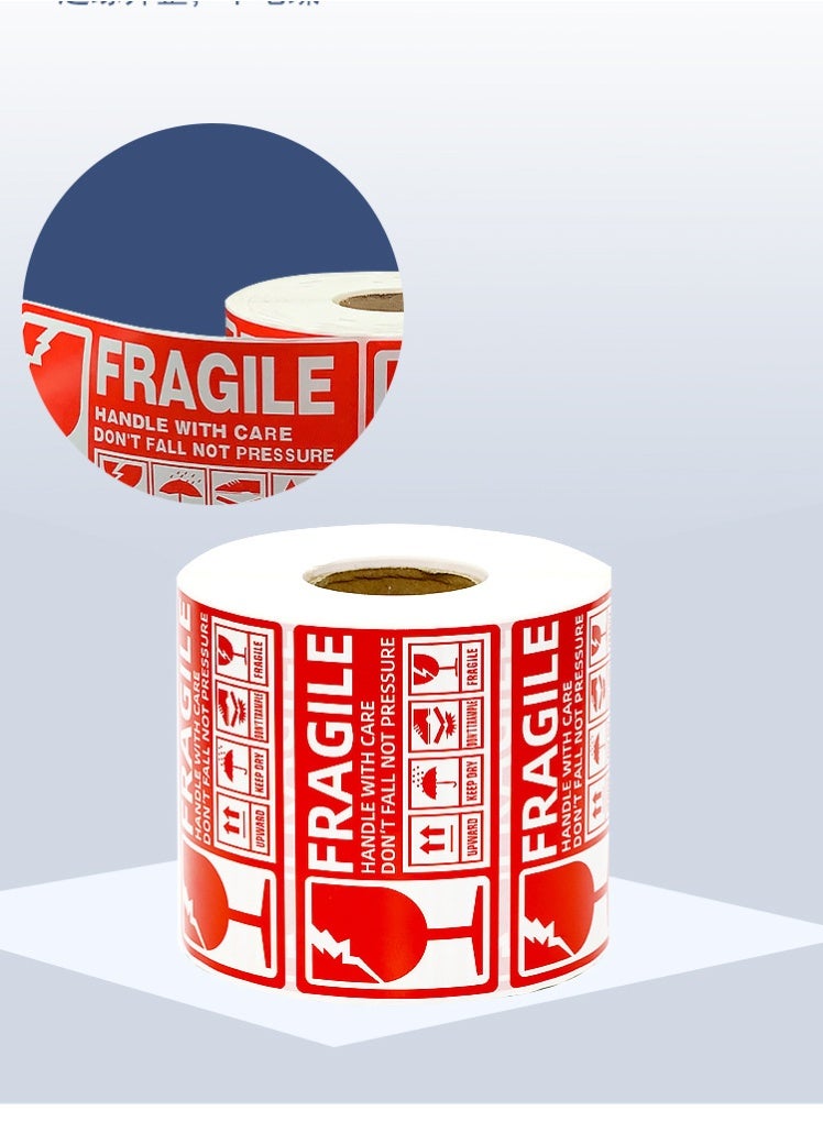 500 ملصق قابل للكسر للتعامل مع الزجاج المتحرك، ملصقات لاصقة دائمة قابلة للكسر (لفافة واحدة، 500 ملصق) - Image 3