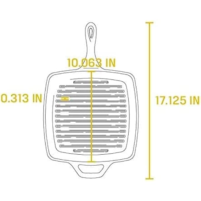QUESERA PreSeasoned Cast Iron Grill Pan105 Inch BlackpreSeasoned SkilletGrilling Pan Black Round Cast IronBarbecuesCampfiresInductionElectric And Gas CooktopsWith Silicone Handler - Image 4