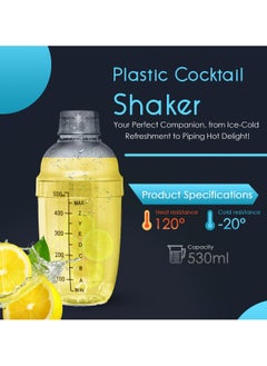 MIBRU Cocktail Shaker Coffee Clear 350ml  with Built In Strainer Drink Mixer with Scale Thickened Hand Shaker Cup Professional Mixing Tool  - Image 5