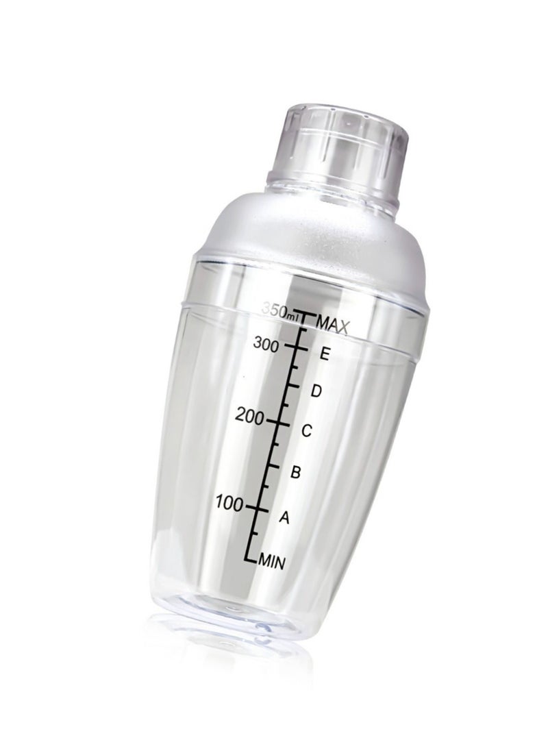 MIBRU - Cocktail Shaker Coffee Clear 350ml  with Built In Strainer Drink Mixer with Scale Thickened Hand Shaker Cup Professional Mixing Tool - Image 1