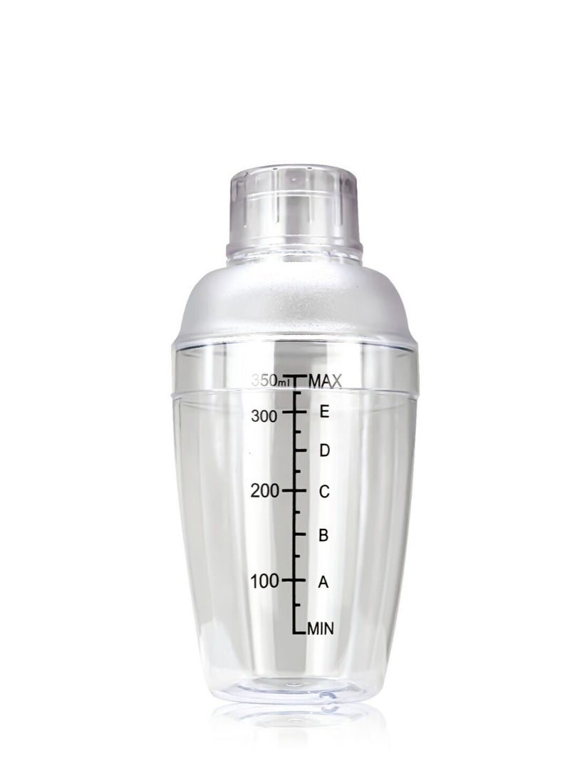 MIBRU - Cocktail Shaker Coffee Clear 350ml  with Built In Strainer Drink Mixer with Scale Thickened Hand Shaker Cup Professional Mixing Tool - Image 1