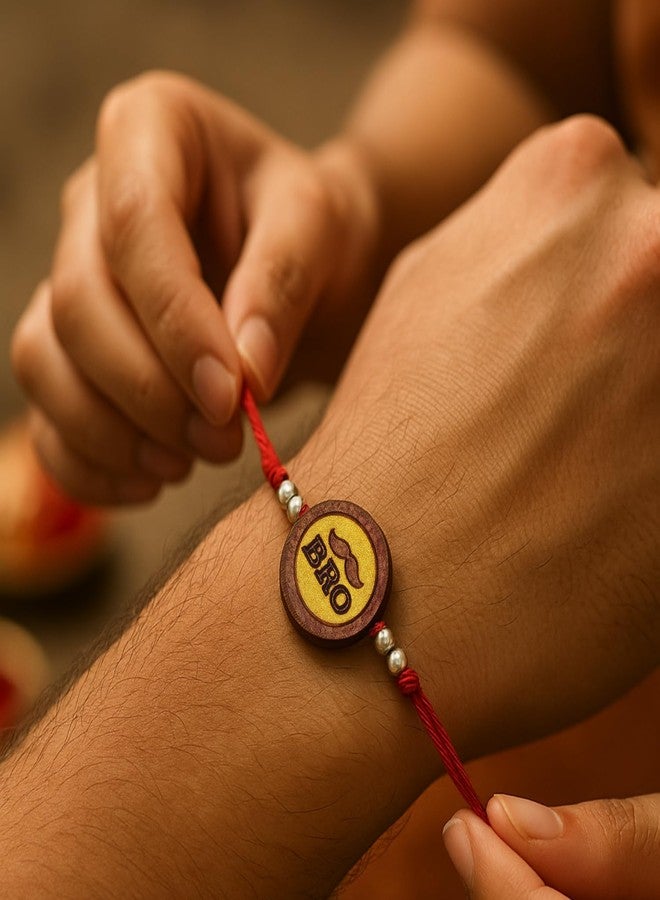 DARSHRAJ 925 Sterling Silver Bro Charm Rakhi | Handmade Sterling Silver Ball Thread Bracelet for Brother | Chandi ki Rakhi for Bhaiya - Image 4