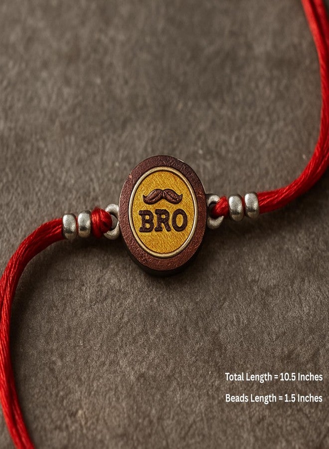DARSHRAJ 925 Sterling Silver Bro Charm Rakhi | Handmade Sterling Silver Ball Thread Bracelet for Brother | Chandi ki Rakhi for Bhaiya - Image 5