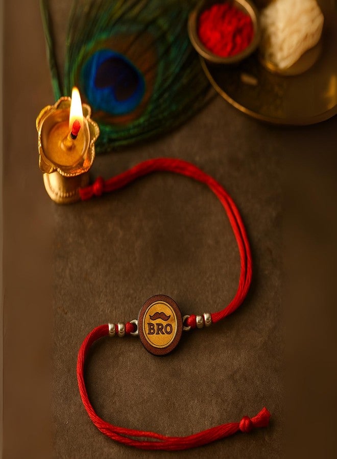 DARSHRAJ 925 Sterling Silver Bro Charm Rakhi | Handmade Sterling Silver Ball Thread Bracelet for Brother | Chandi ki Rakhi for Bhaiya - Image 3