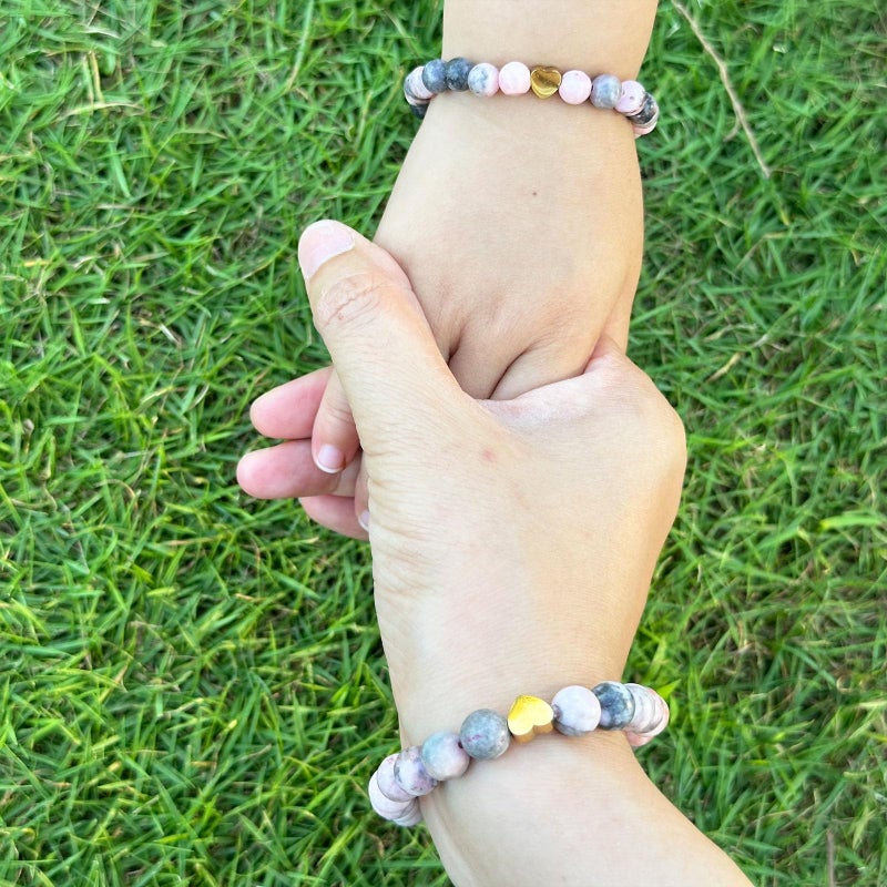 HTH Back to School Bracelets for Mother Daughter Matching Heart Mommy and Me Wish Strings Bracelet Set First Day of School Giftsï¼ˆPink Zebraï¼‰ - Image 2