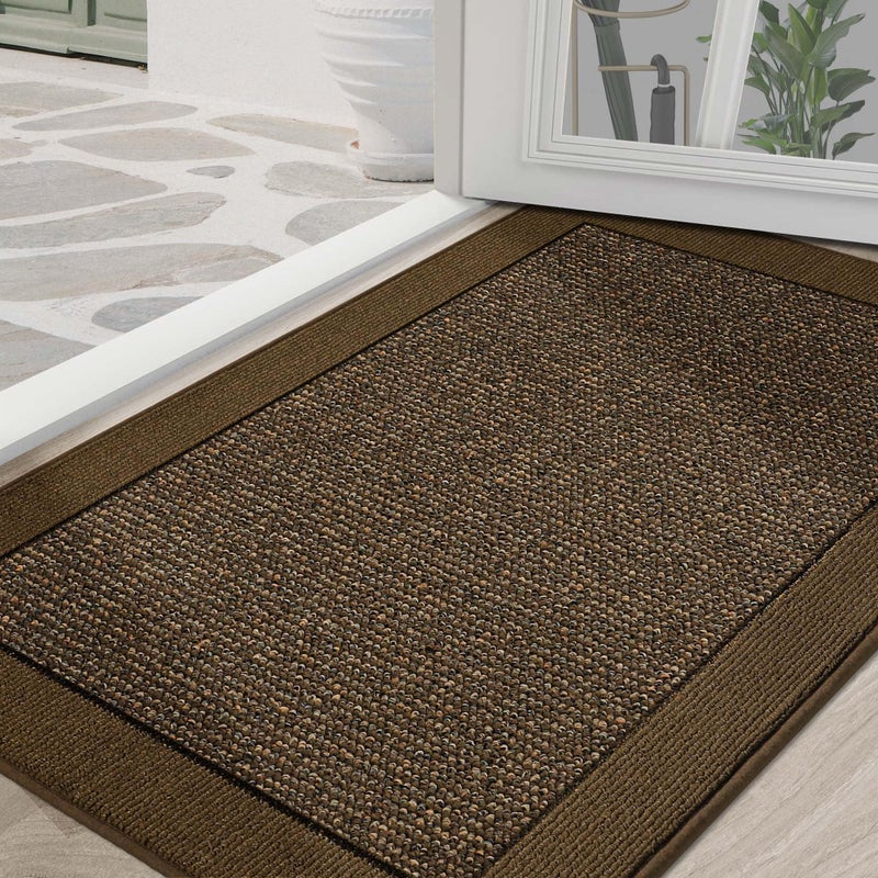 BEQHAUSE Indoor Door Mat 36" x 60", Dirt Trapper Door Mats Non-Slip Entryway Rugs Washable, Resist Dirt Absorbent Welcome Mat, Low Profile Floor Mats for Front Back Door and Entryway, Brown - Image 1