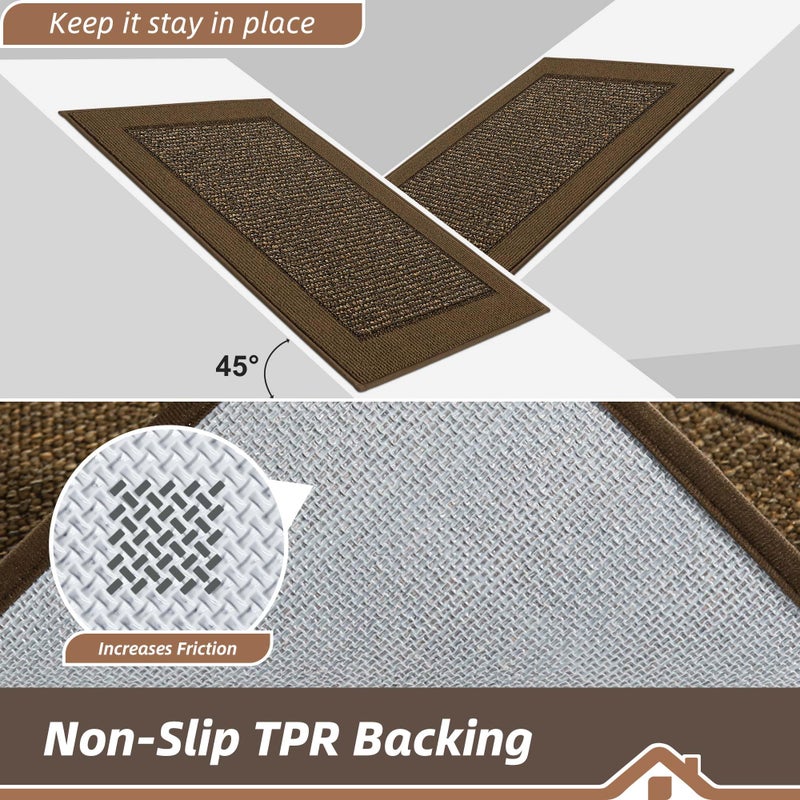 BEQHAUSE Indoor Door Mat 36" x 60", Dirt Trapper Door Mats Non-Slip Entryway Rugs Washable, Resist Dirt Absorbent Welcome Mat, Low Profile Floor Mats for Front Back Door and Entryway, Brown - Image 4