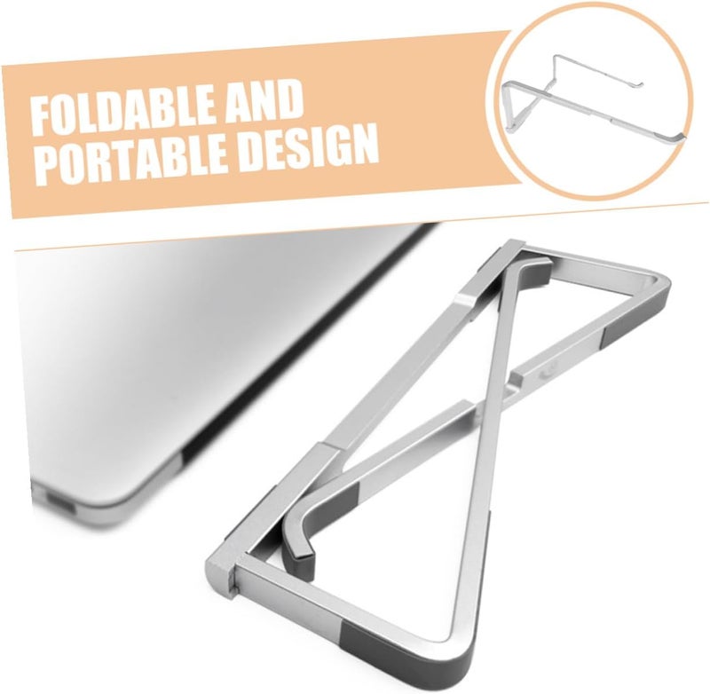 KICHOUSE Folding Laptop Stand Desk Mount Metal Holder Portable Notebook Riser Silver for Home Office Use - Image 3
