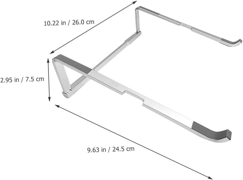 KICHOUSE Folding Laptop Stand Desk Mount Metal Holder Portable Notebook Riser Silver for Home Office Use - Image 2