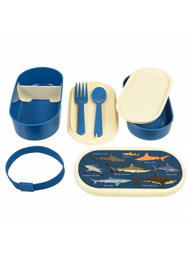 Rex London Sharks Bento Box – Ocean-Themed Bento Lunch Box for Boys and Girls – Divided Food Tray for School Lunches or Snacks - Image 4