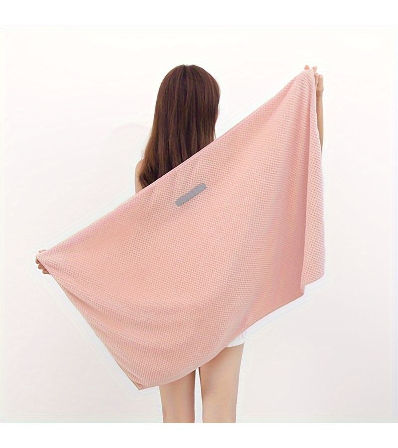 Large Light Camel Velvet Wrap Scarf Thick Absorbent Quick Drying Pineapple Grid Pattern Swim Bath Hair Towel Cap For Home Hotel 60x105 - Image 4