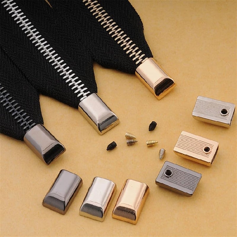 Metal Zipper Stopper Tail Clip 10Pcs 17mm 14mm With Screw DIY Bag Leather Craft Hardware Color 4 - Image 3
