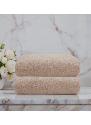 2-Pc Turkish Cotton Bath Towel Set 70x140cm 420 GSM Beige Quick Dry Lightweight & Ultra Soft Beige - pzsku/Z77C246A9C8F4602BEE01Z/45/1746201657/98028934-d2eb-4b6b-aed5-62688376942d
